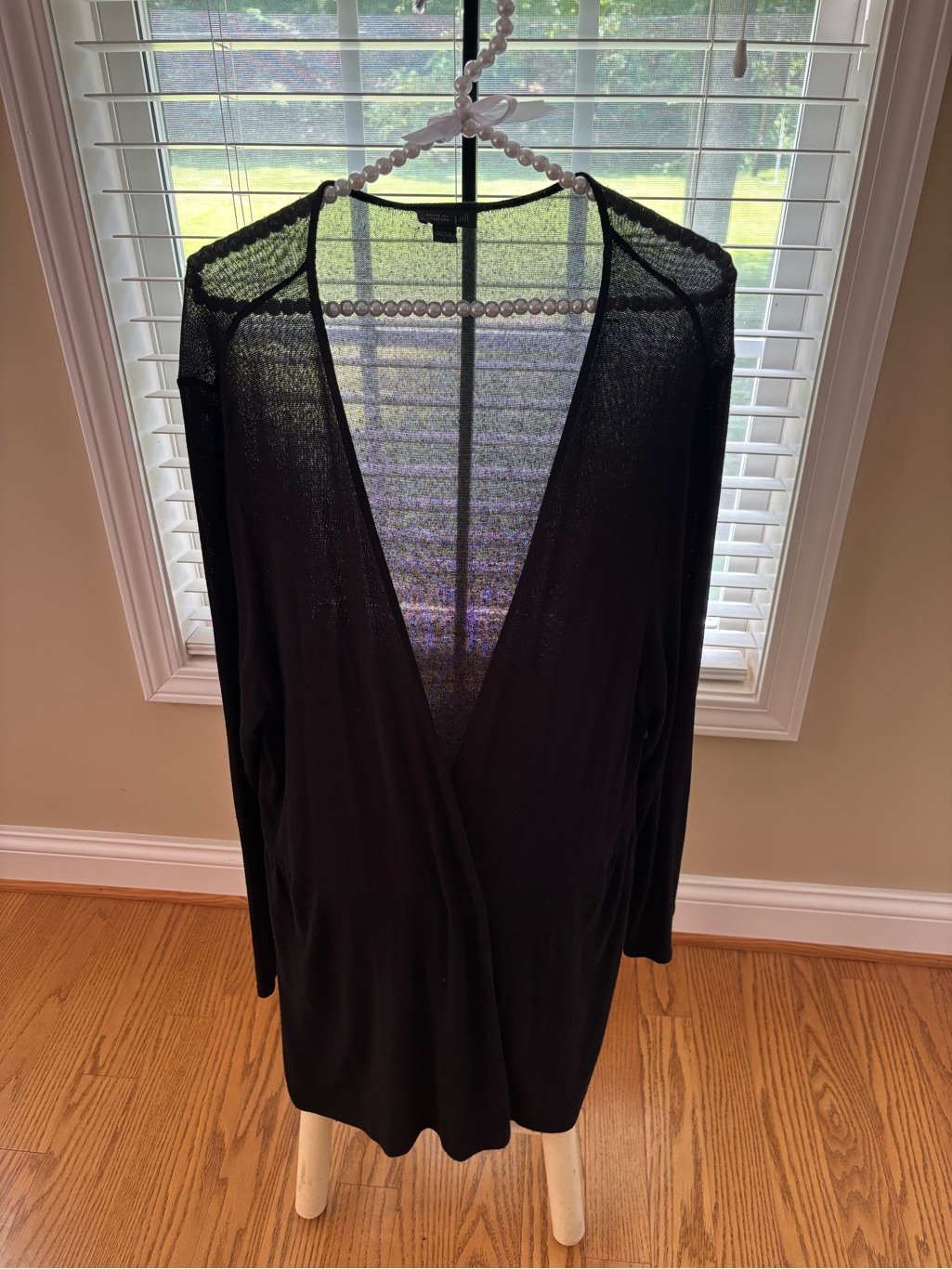 J. Jill Black Sheer Knit Layering Top